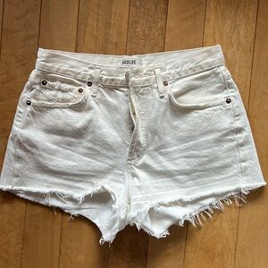 Agolde Parker Denim Shorts, cream 26